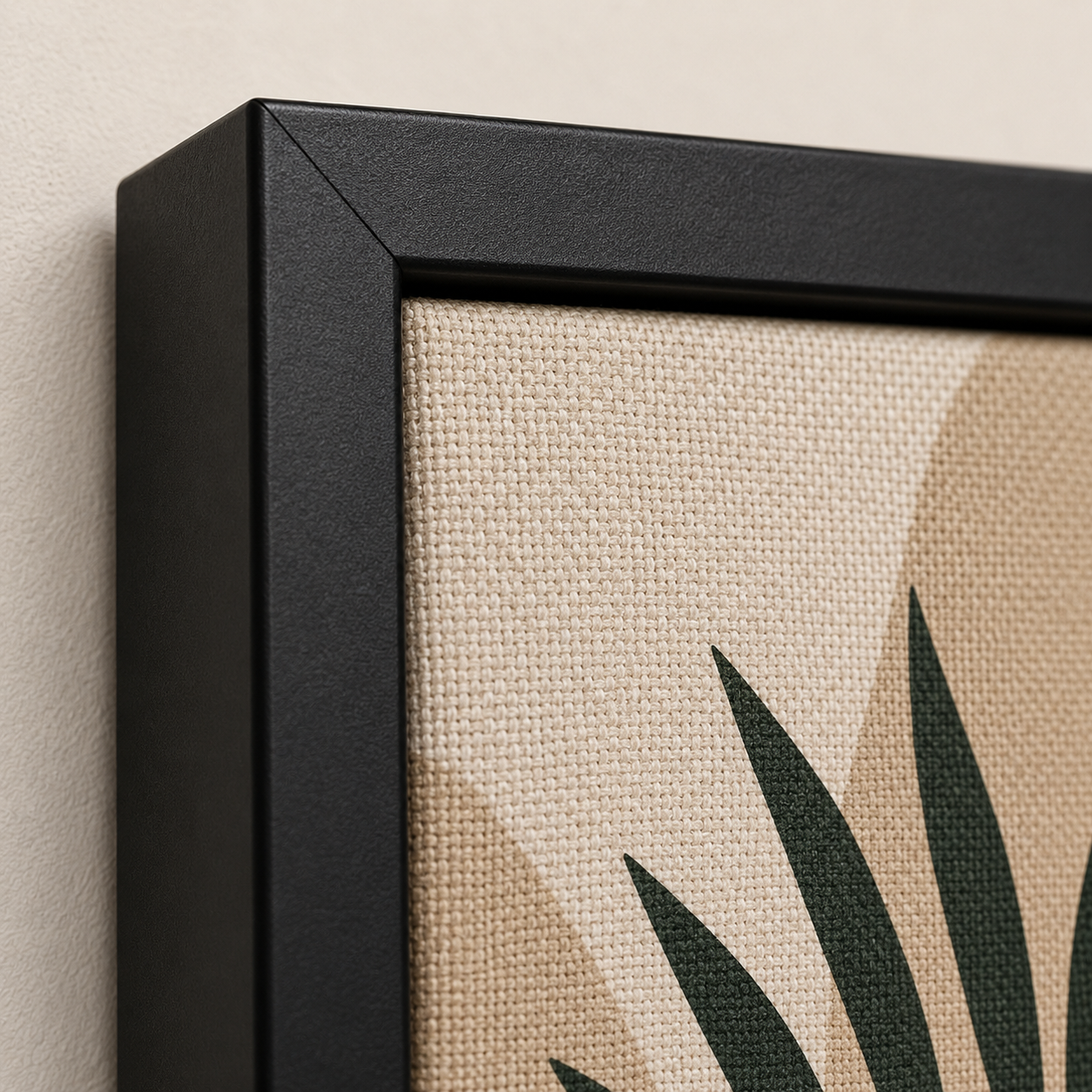Boho Botanical Abstract Wall Art Set of 3 | Framed Canvas Prints | Minimalist Tropical Leaf Wall Decor | 30 × 40 cm (12 × 16 in)