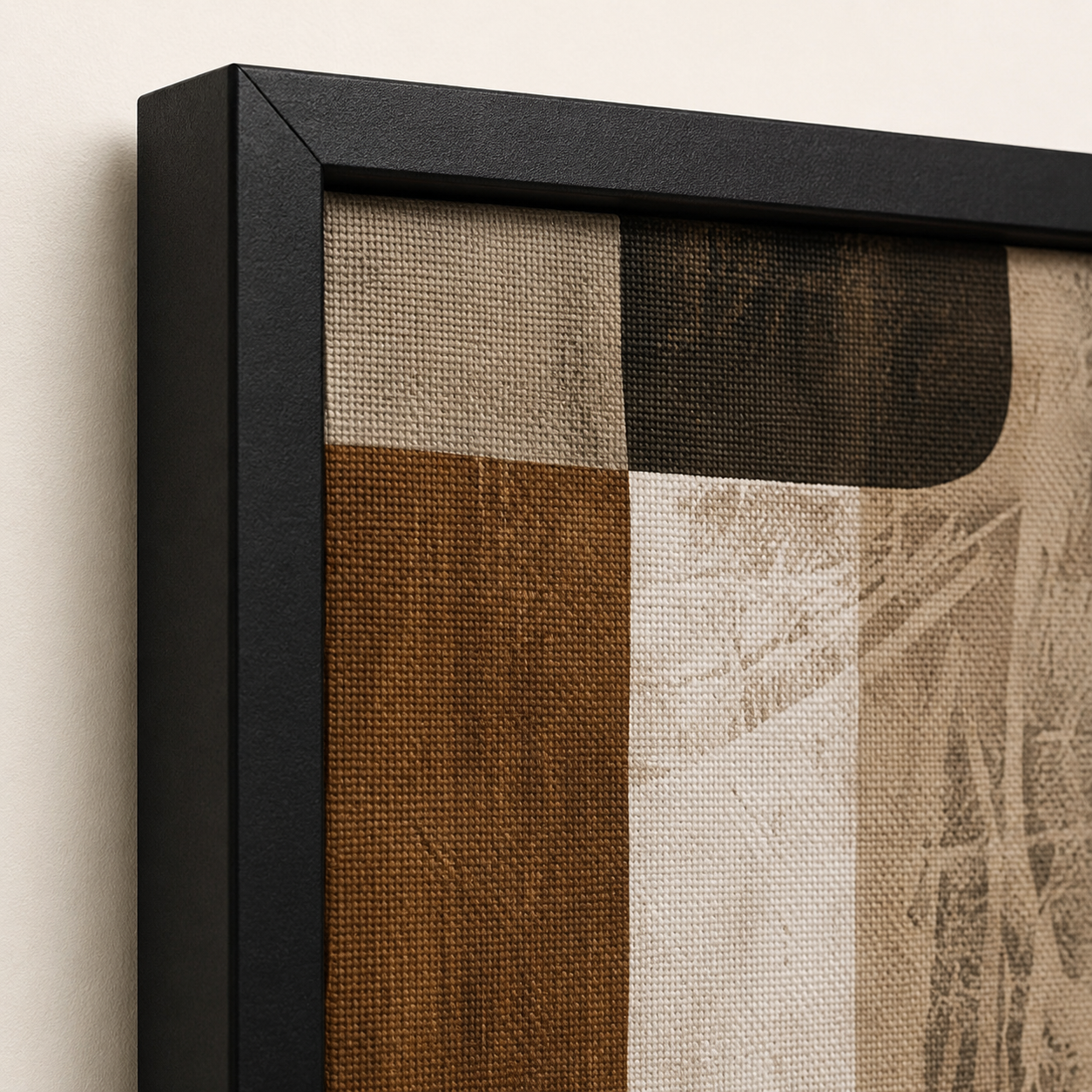 Modern Abstract Earth Tone Wall Art Set of 3 | Framed Canvas Prints | Brown & Beige Minimalist Wall Decor | 30 × 40 cm (12 × 16 in)