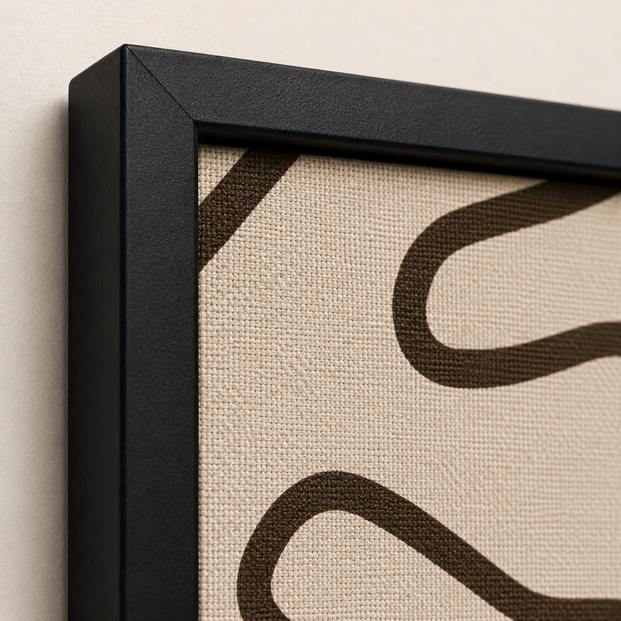 Modern Boho Abstract Line Art Wall Art Set of 3 | Framed Canvas Prints | Neutral Beige Botanical Wall Decor | 30 × 40 cm (12 × 16 in)