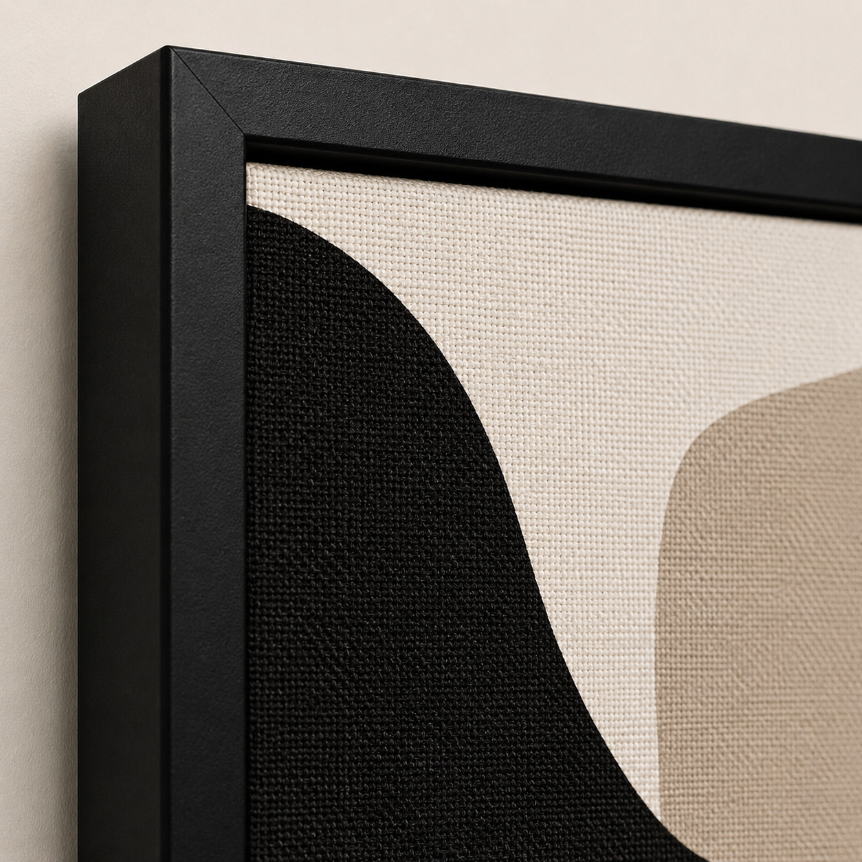 Modern Abstract Black & Beige Wall Art Set of 3 | Minimalist Framed Canvas Prints | Contemporary Neutral Wall Decor | 30 × 40 cm (12 × 16 in)