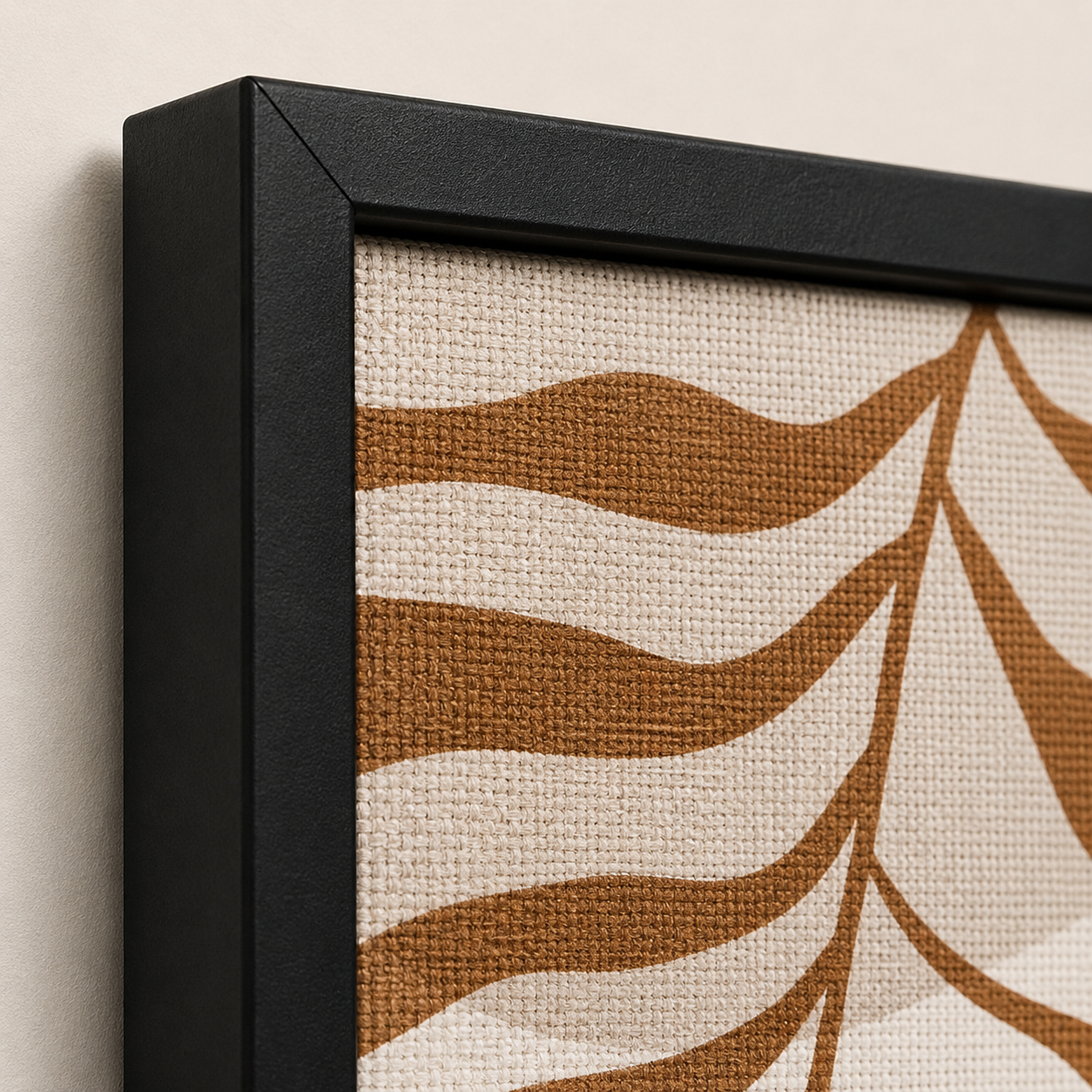 Boho Botanical Palm Leaf Wall Art Set of 3 | Framed Canvas Prints | Neutral Beige Tropical Wall Decor | 30 × 40 cm (12 × 16 in)