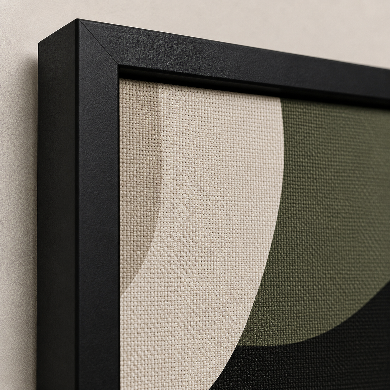 Modern Abstract Green & Black Wall Art Set of 3 | Minimalist Framed Canvas Prints | Sage Green Contemporary Wall Decor | 30 × 40 cm (12 × 16 in)