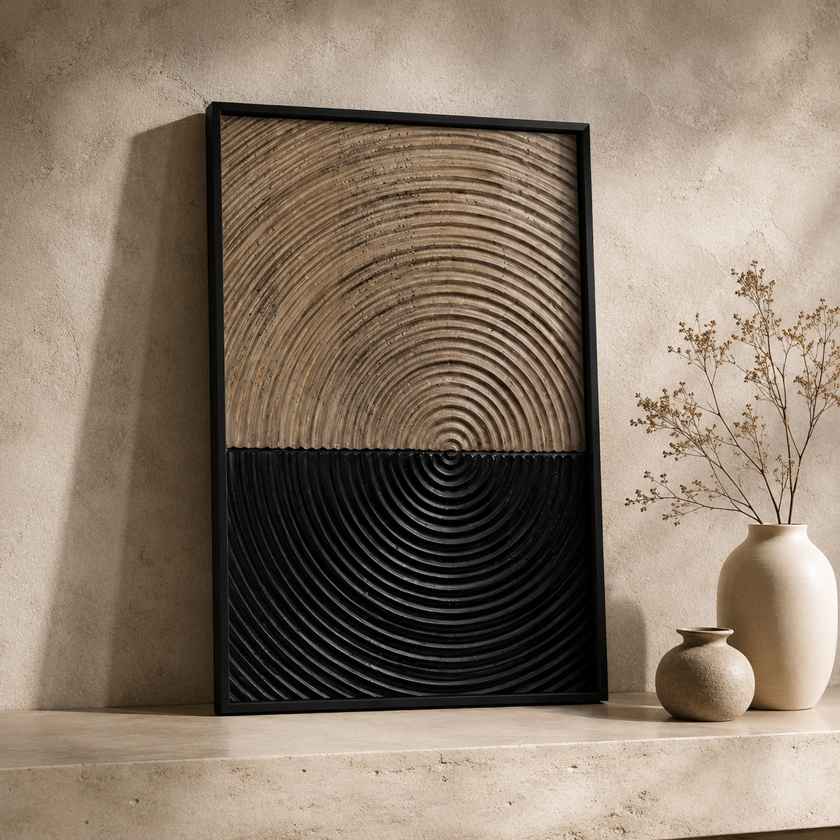 Black & Gold Abstract Framed Wall Art Set of 3 – 30 × 40 cm