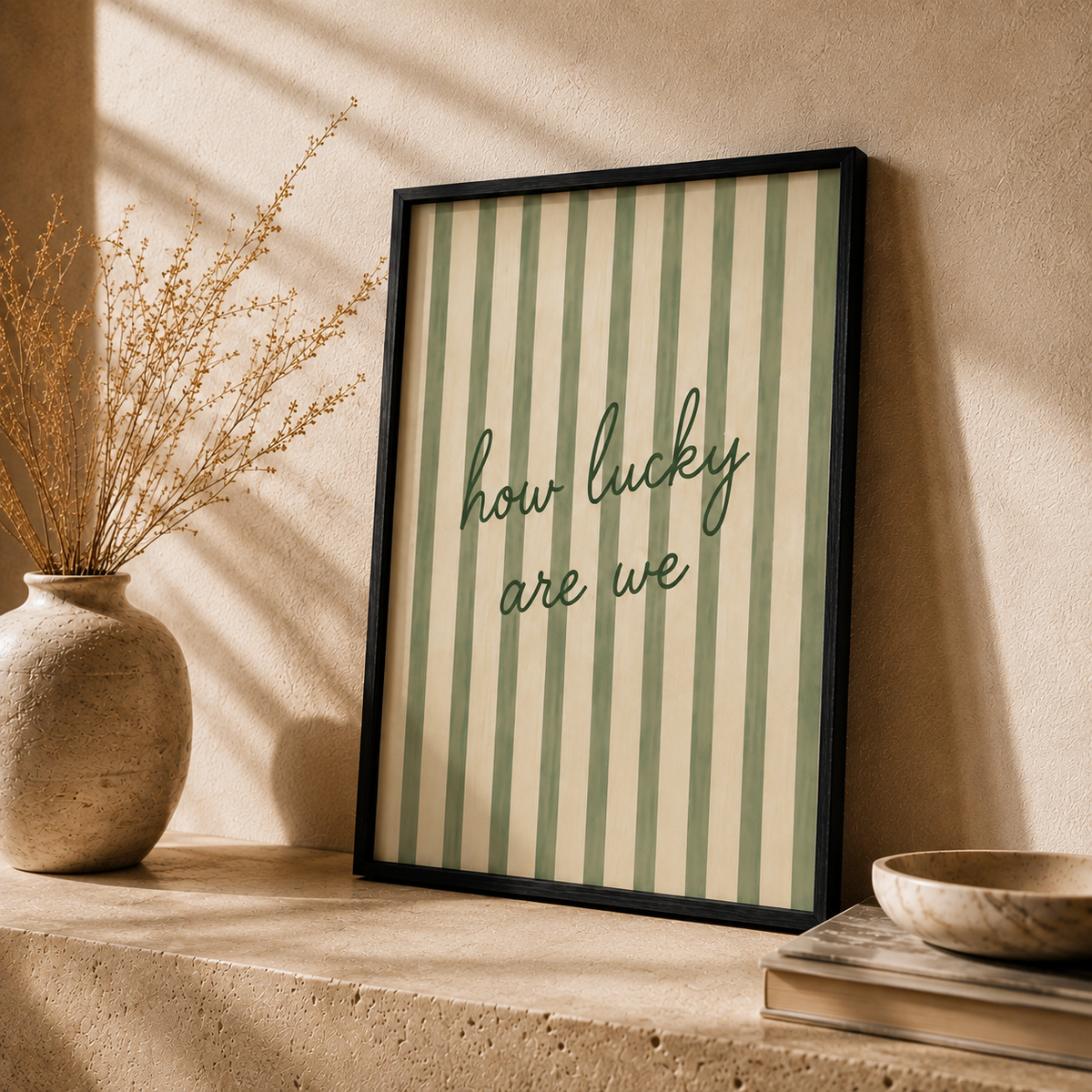 Green Botanical Framed Wall Art Set of 3 – 30 × 40 cm