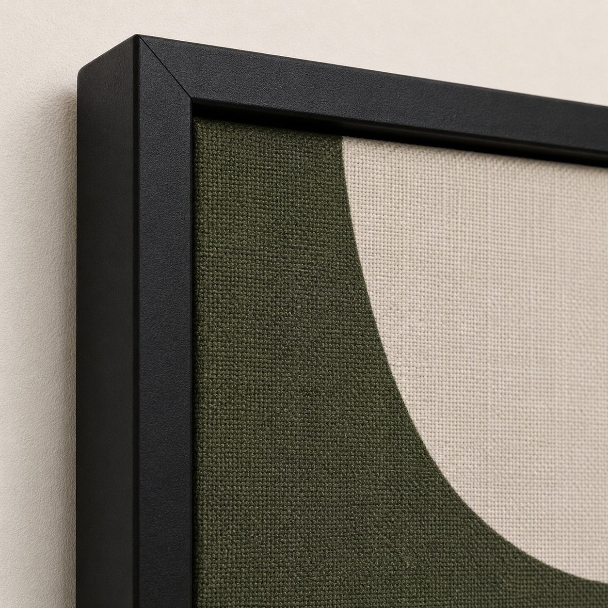 Modern Abstract Geometric Wall Art Set of 3 | Framed Canvas Prints | Minimalist Olive Green Wall Decor | 30 × 40 cm (12 × 16 in)