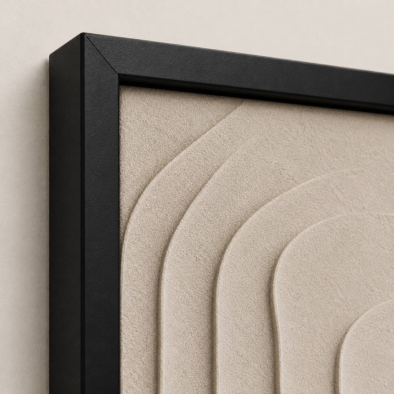 Modern 3D Textured Abstract Wall Art Set of 3 | Framed Canvas Prints | Minimalist Neutral Beige Wall Decor | 30 × 40 cm (12 × 16 in)