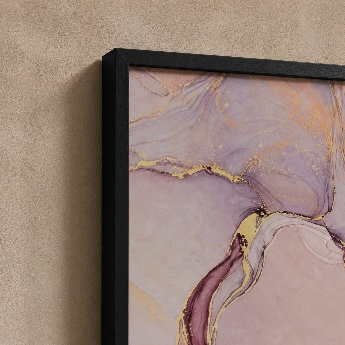 Pink & Lilac Abstract Wall Art Set of 3 – Black Framed 30 × 40 cm
