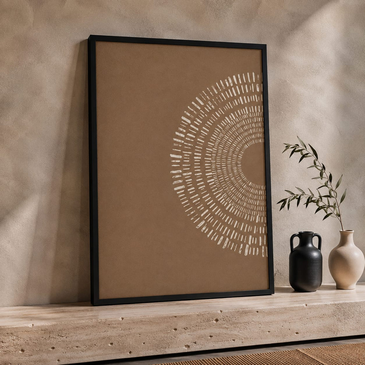 Abstract Framed Wall Art Set of 2 – 30 × 40 cm Each | Neutral Modern Wall Decor