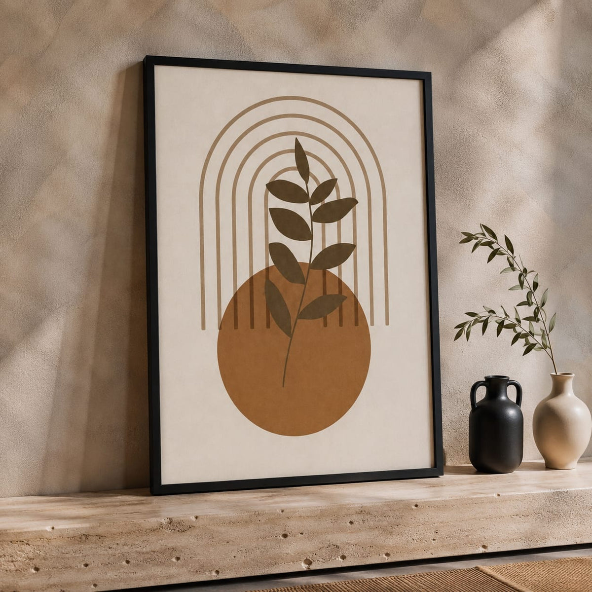 Abstract Botanical Framed Wall Art Set of 2 – 30 × 40 cm