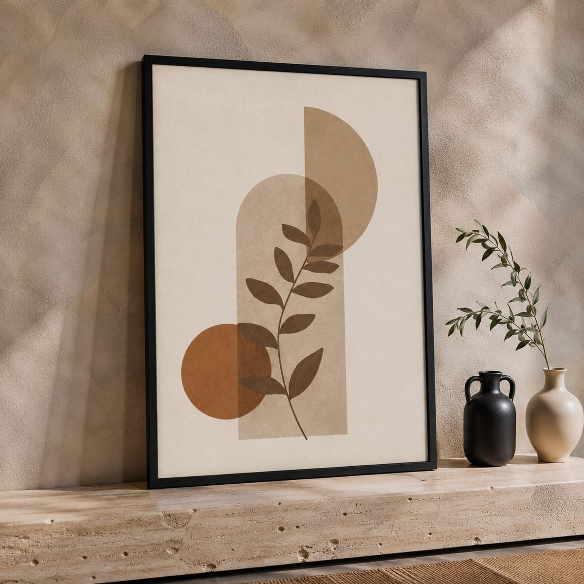 Abstract Botanical Framed Wall Art Set of 2 – 30 × 40 cm