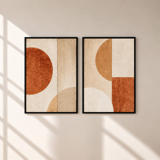 Terracotta Abstract Wall Art Set of 2 – 30x40 cm