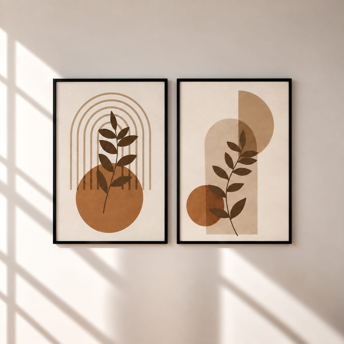 Abstract Botanical Framed Wall Art Set of 2 – 30 × 40 cm