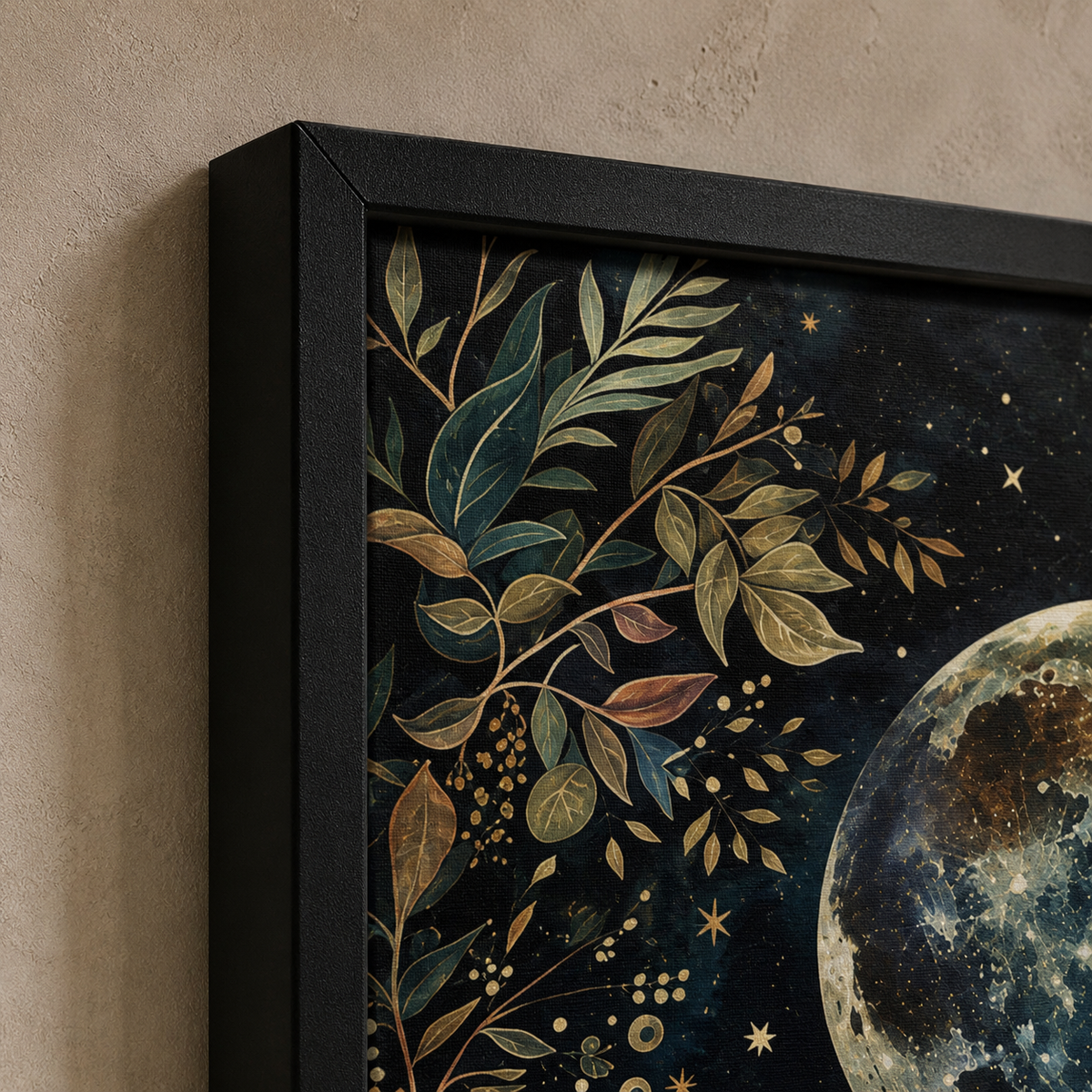 Celestial Moon Botanical Wall Art Set of 2 – 30 × 40 cm Each – Framed