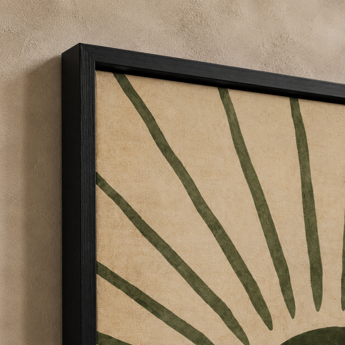 Sun & Moon Wall Art Set of 2 – 30 × 40 cm Each – Olive Green Framed Prints