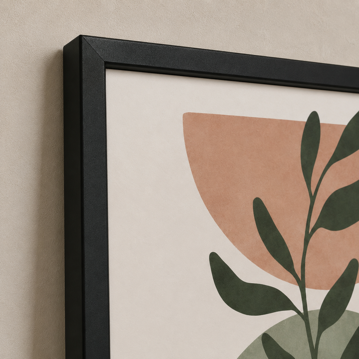 Boho Botanical Wall Art Set of 3 – Framed Canvas Prints | Neutral Beige Abstract Wall Decor | 30 × 40 cm