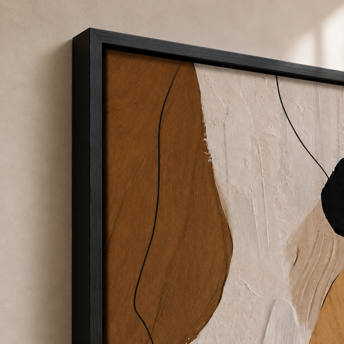 Modern Abstract Wall Art Set of 2 – 30 × 40 cm Each – Neutral Framed Prints