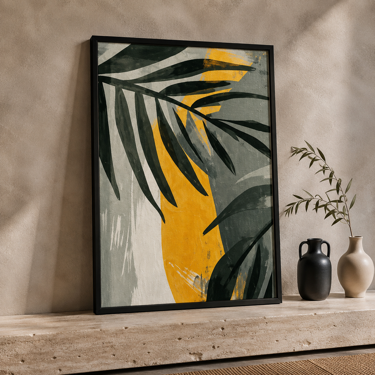 Black Woman & Botanical Wall Art Set of 3 – 30 × 40 cm Framed Prints