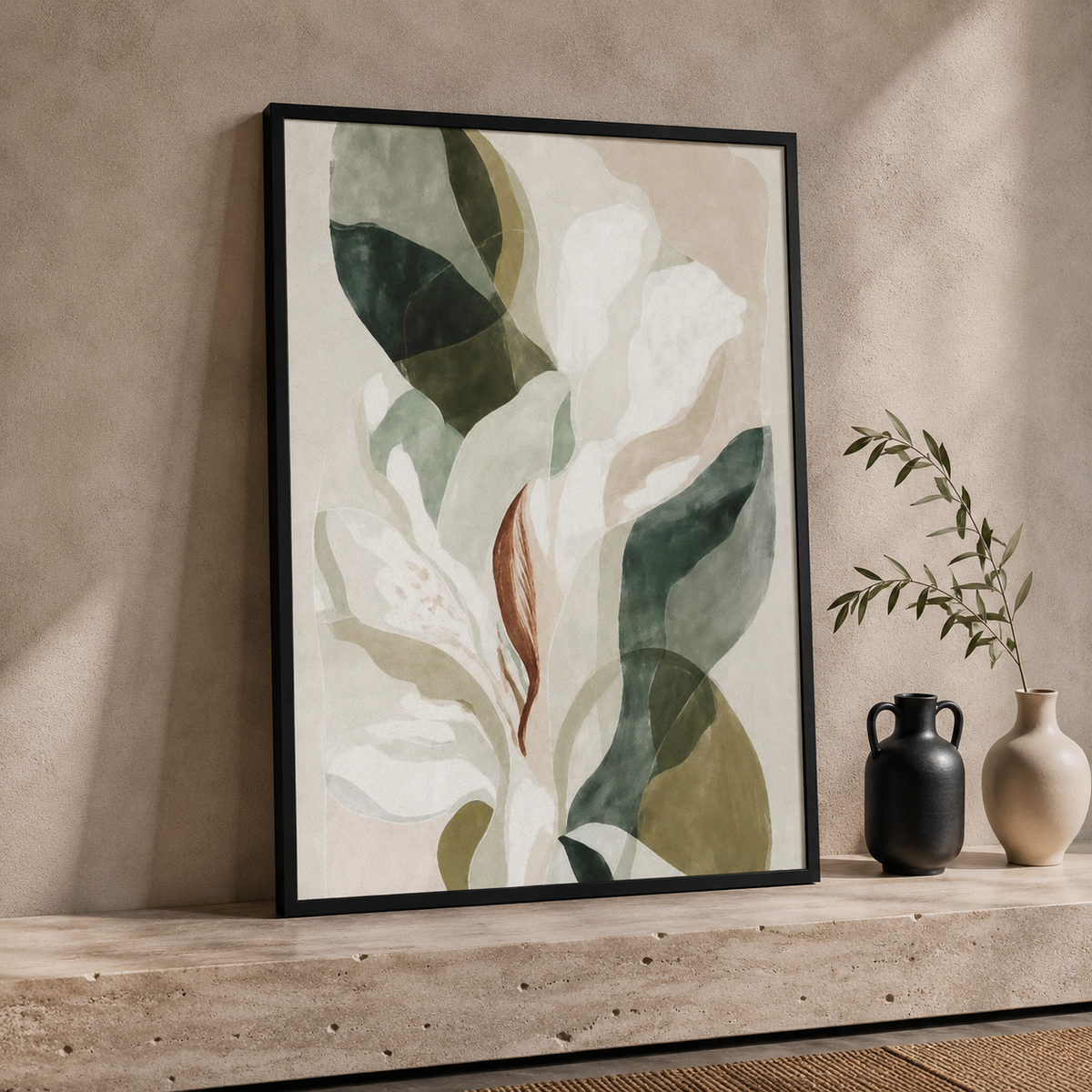 Sage Green Botanical Abstract Wall Art Set of 2 – 30x40 cm