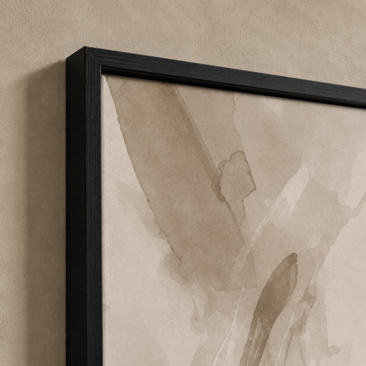 Neutral Abstract Wall Art Set of 3 – Framed Beige Watercolour Prints – 30 × 40 cm Each