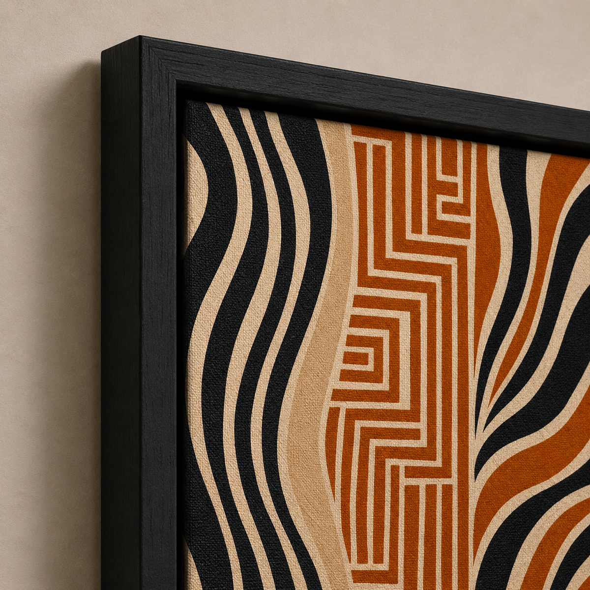 3-Piece Abstract Wall Art Set 30×40 cm – Modern Black, Terracotta & Beige